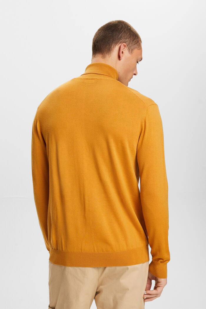 Merino Wool Turtleneck Sweater, HONEY YELLOW, detail image number 4