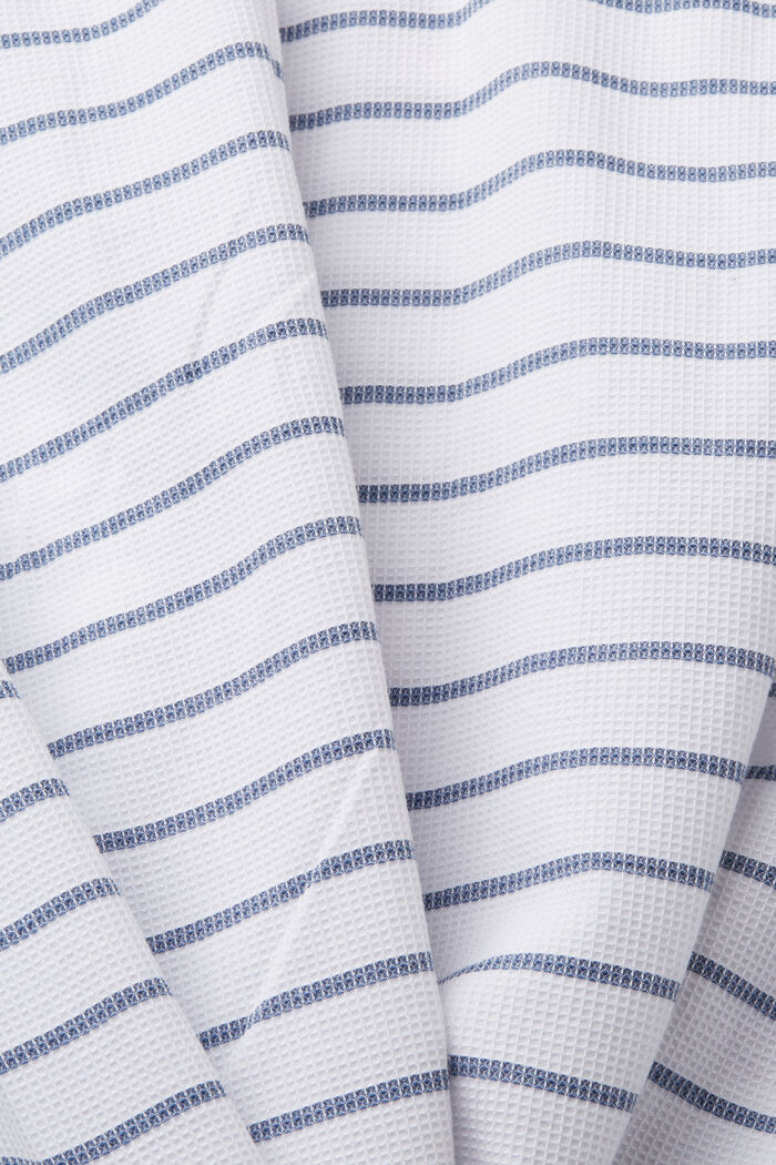 Striped waffle piqué shirt, 100% cotton, WHITE, detail image number 4