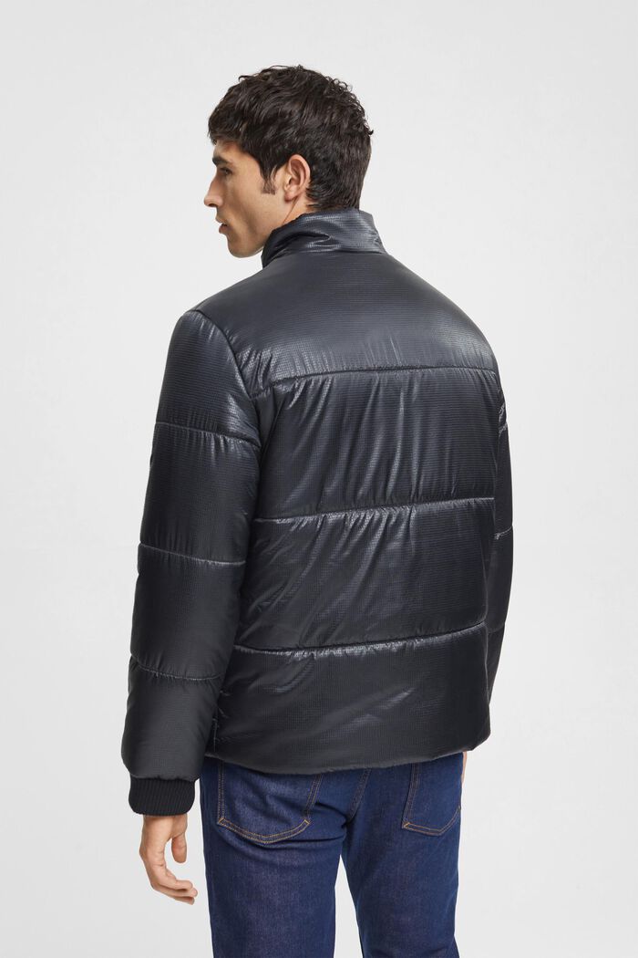 Textured puffer jacket, BLACK, detail image number 3