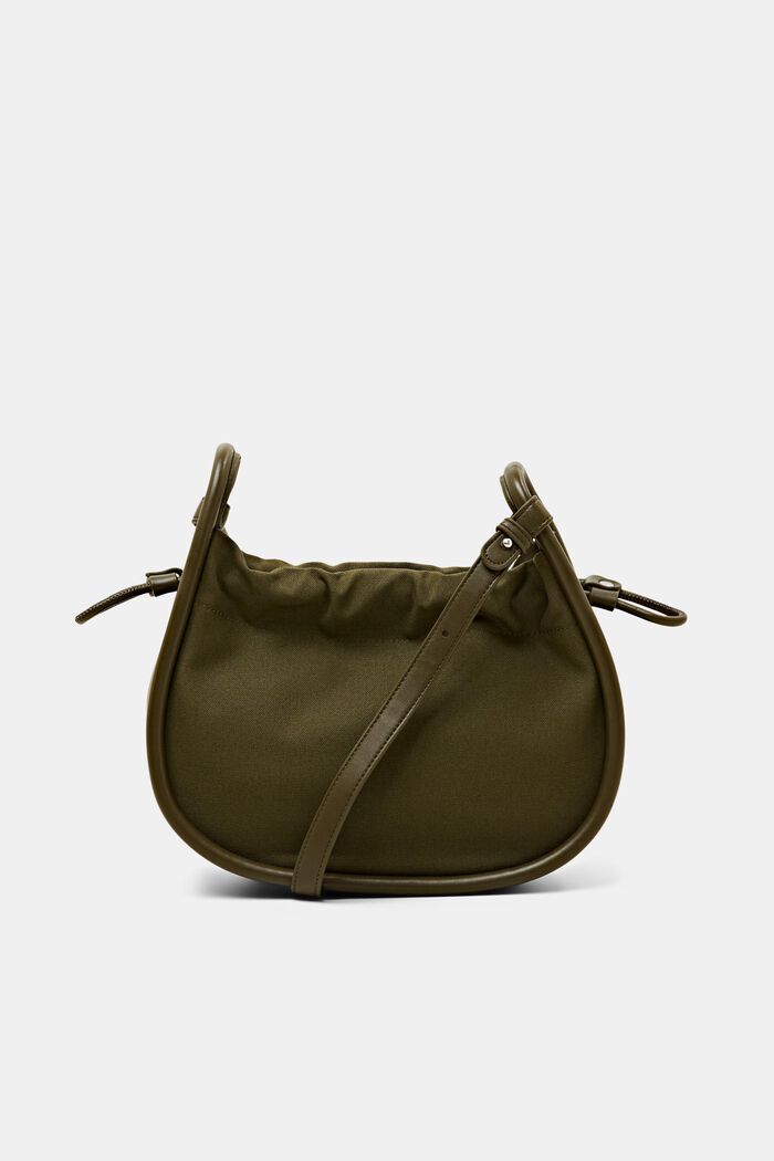 Vegan Leather-Trimmed Shoulder Bag, OLIVE, detail image number 0