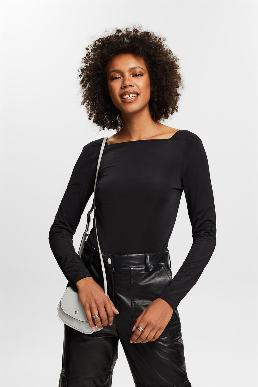 Square-Neck Long-Sleeve Top