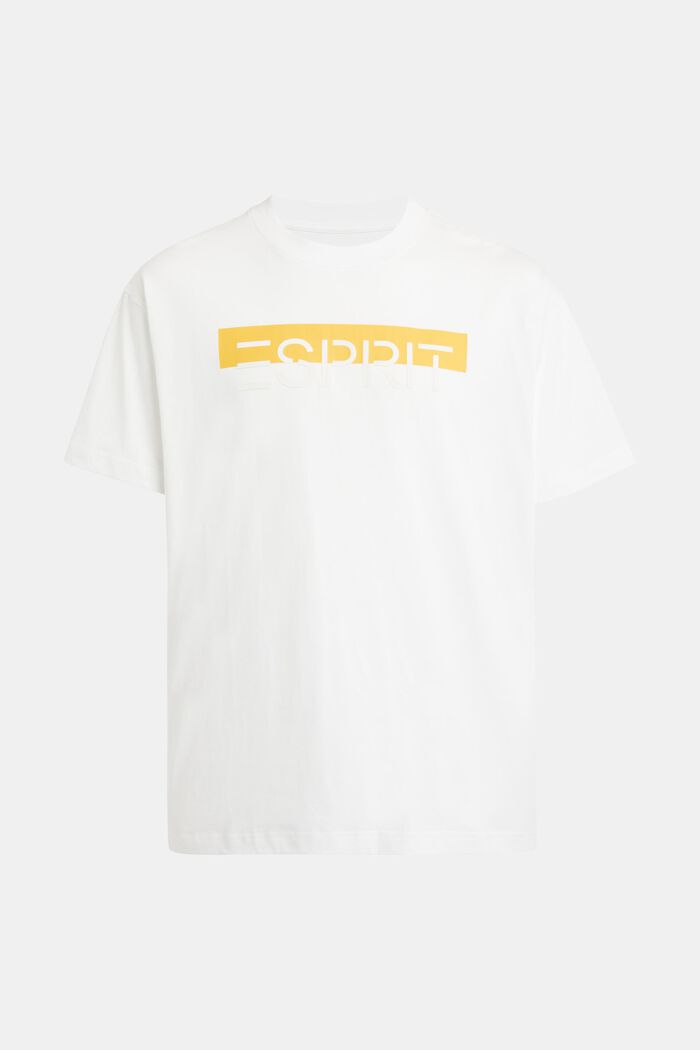 Matte shine logo applique t-shirt, WHITE, detail image number 4