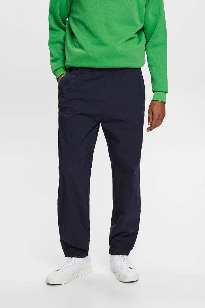 Pull-on trousers, cotton blend, NAVY, detail image number 0