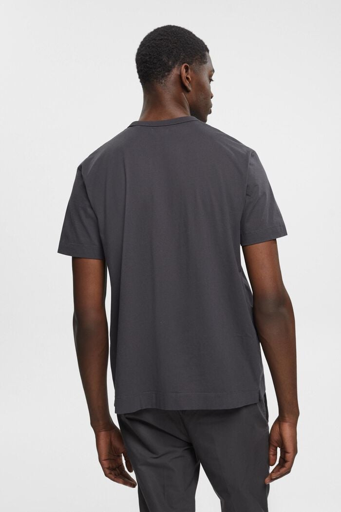 Cotton t-shirt with chest print, ANTHRACITE, detail image number 3