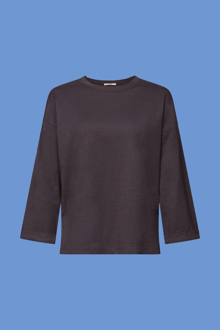 Boxy long sleeve, 100% cotton, ANTHRACITE, detail image number 6