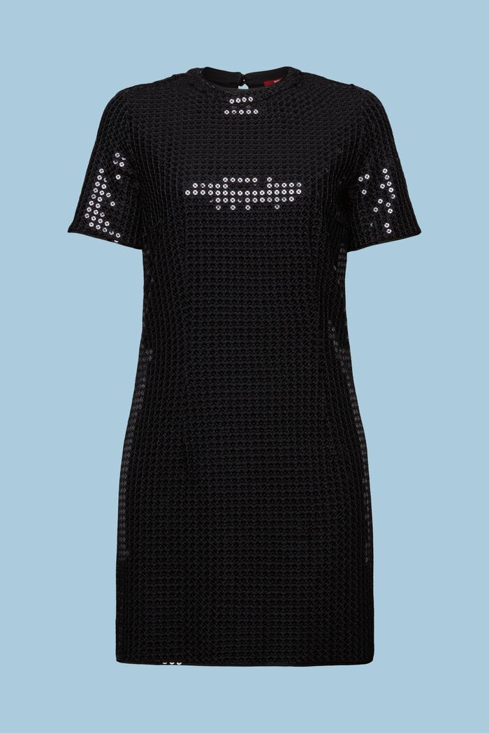 Sequin Mini Dress, BLACK, detail image number 6