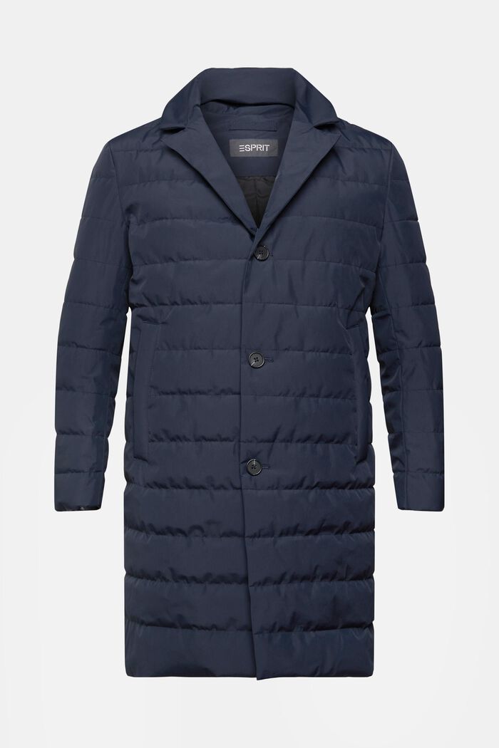 Quilted coat with lapel collar, NAVY, detail image number 6