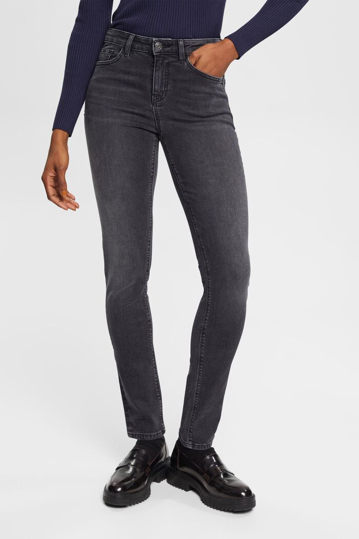 Mid-Rise Slim Jeans, BLACK MEDIUM WASHED, detail image number 0