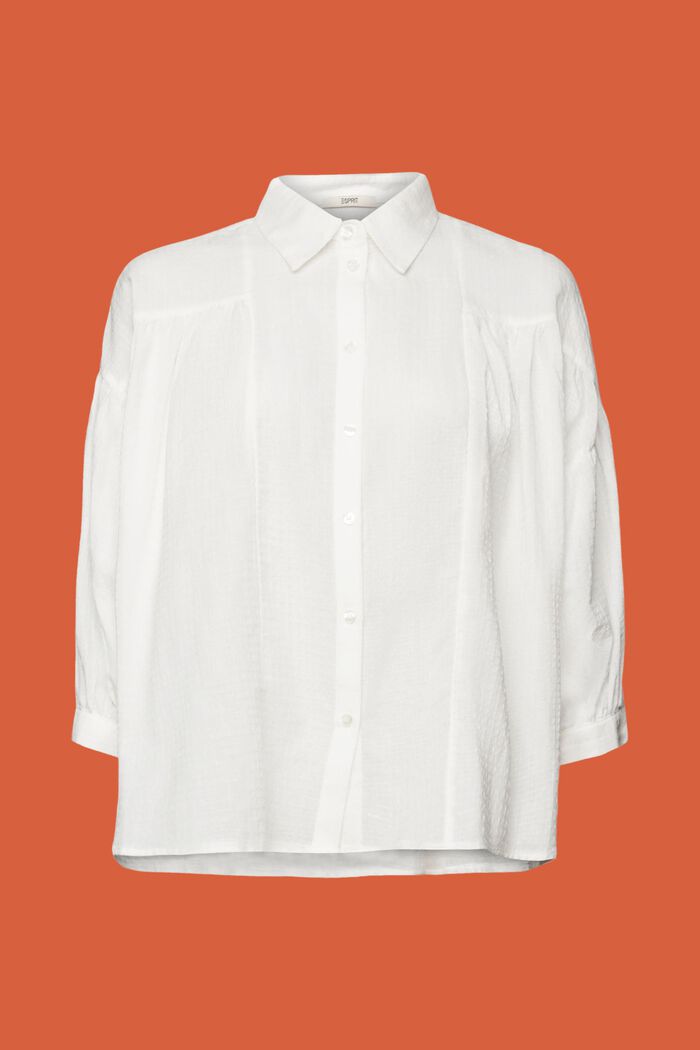 Oversized blouse, 100% cotton, WHITE, detail image number 7
