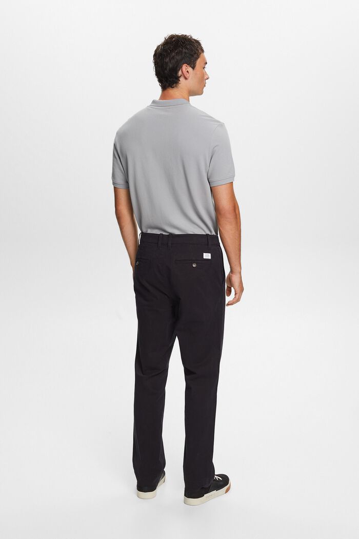 Cotton-Twill Straight Chinos, BLACK, detail image number 3