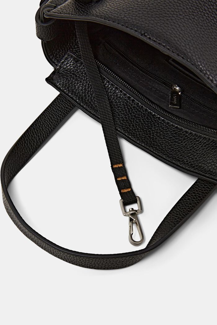 Vegan Leather Crossbody Bag, BLACK, detail image number 3
