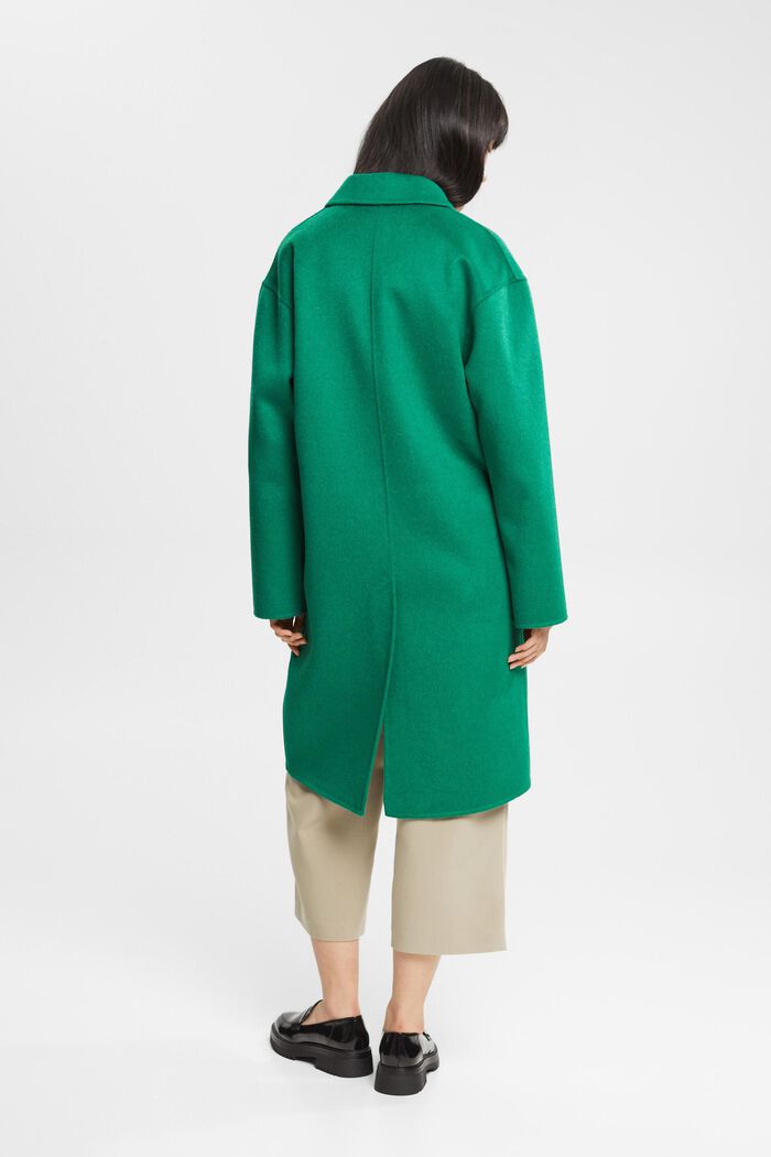Wool blend coat, EMERALD GREEN, detail image number 4