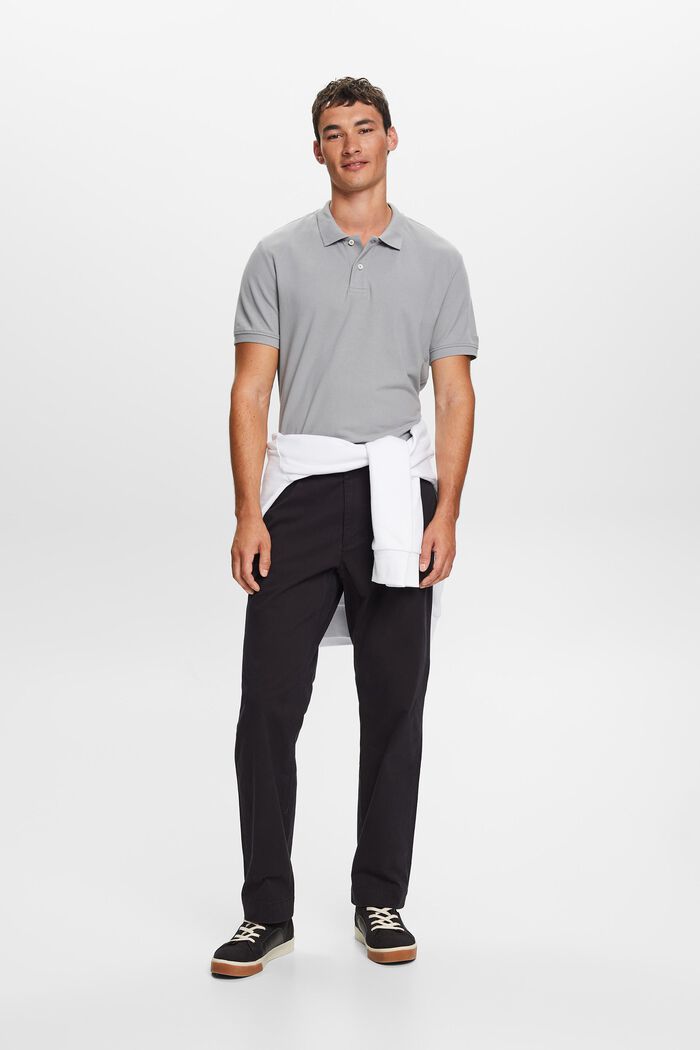 Cotton-Twill Straight Chinos, BLACK, detail image number 1