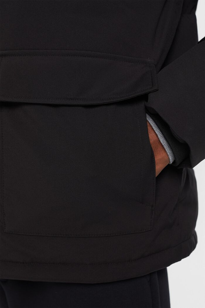 Hooded Down Jacket, BLACK, detail image number 1