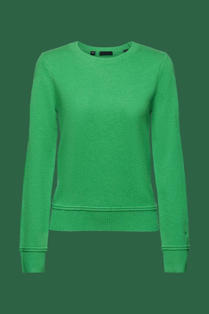Cashmere Crewneck Sweater, GREEN, detail image number 6
