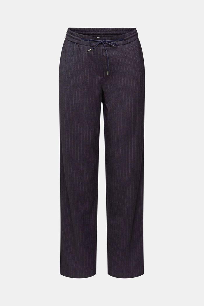 Mid-rise pinstriped jogger style trousers, NAVY, detail image number 7