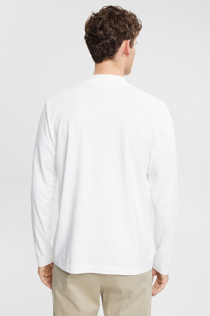 Stand-up collar long sleeve top, WHITE, detail image number 3