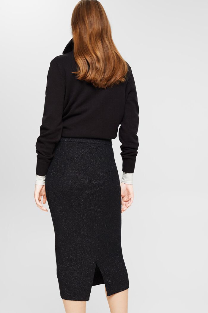 Sparkly midi skirt, BLACK, detail image number 4