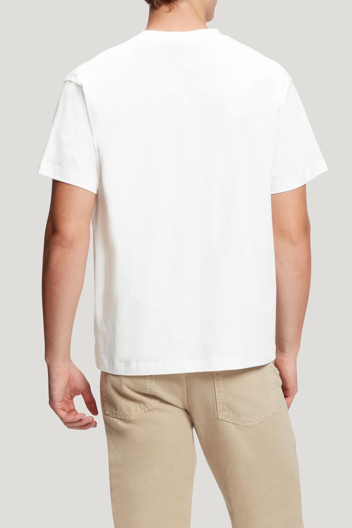 Matte shine logo applique t-shirt, WHITE, detail image number 1