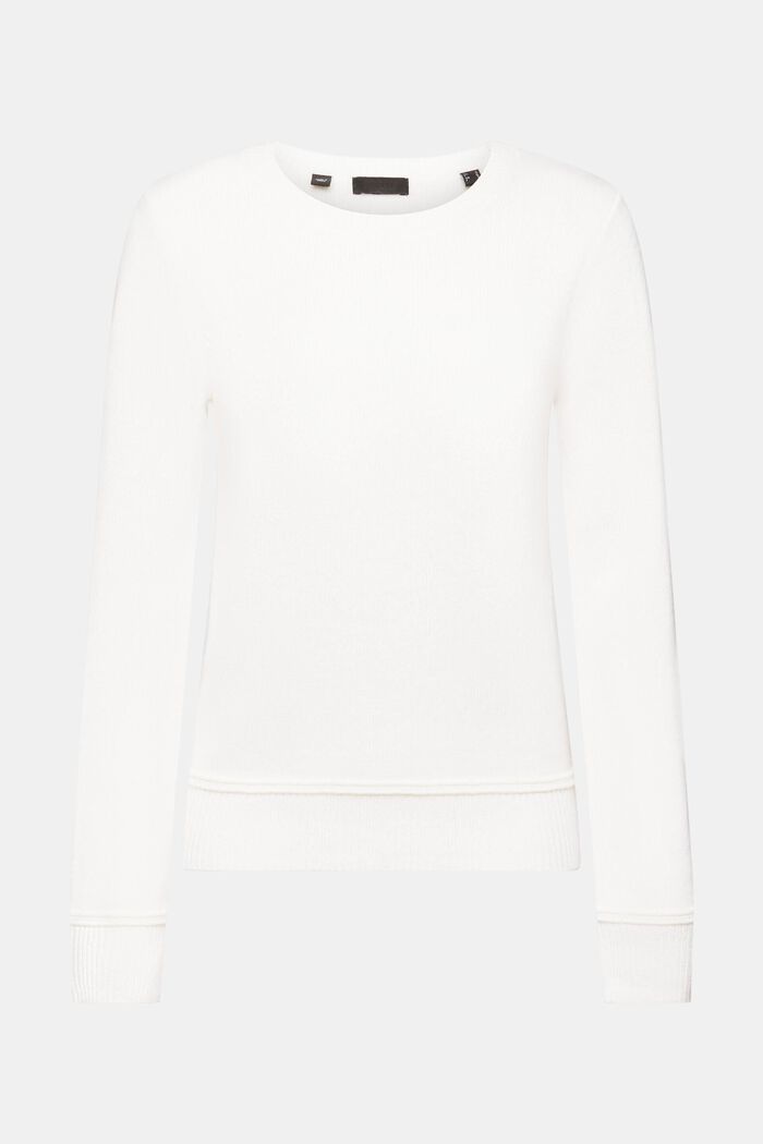 Cashmere Crewneck Sweater, OFF WHITE, detail image number 6