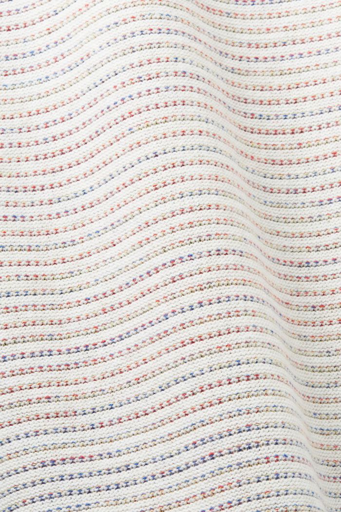 Half-zip knit jumper with colourful stripes, OFF WHITE, detail image number 5