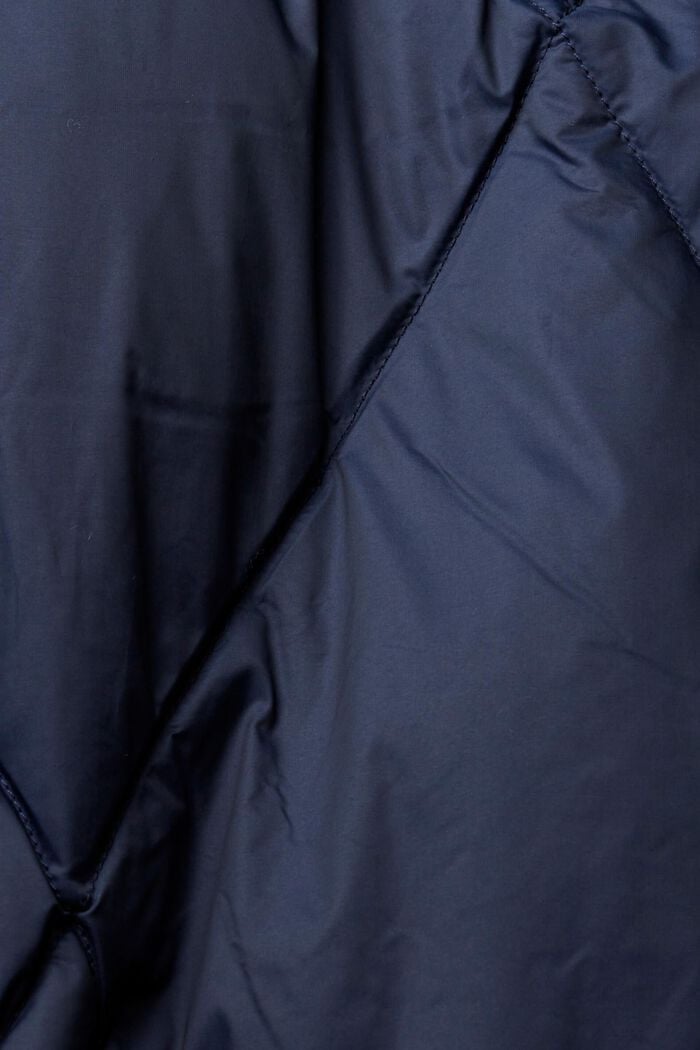 Quilted down coat with detachable hood, NAVY, detail image number 5