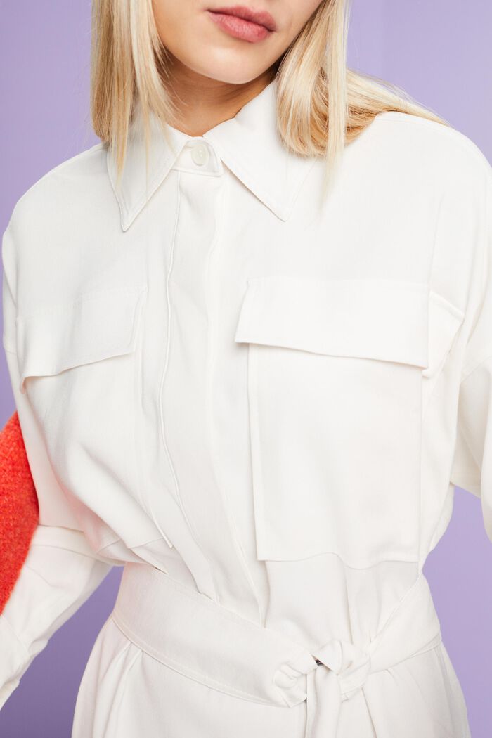 Oversized Midi Shirt Dress, OFF WHITE, detail image number 2