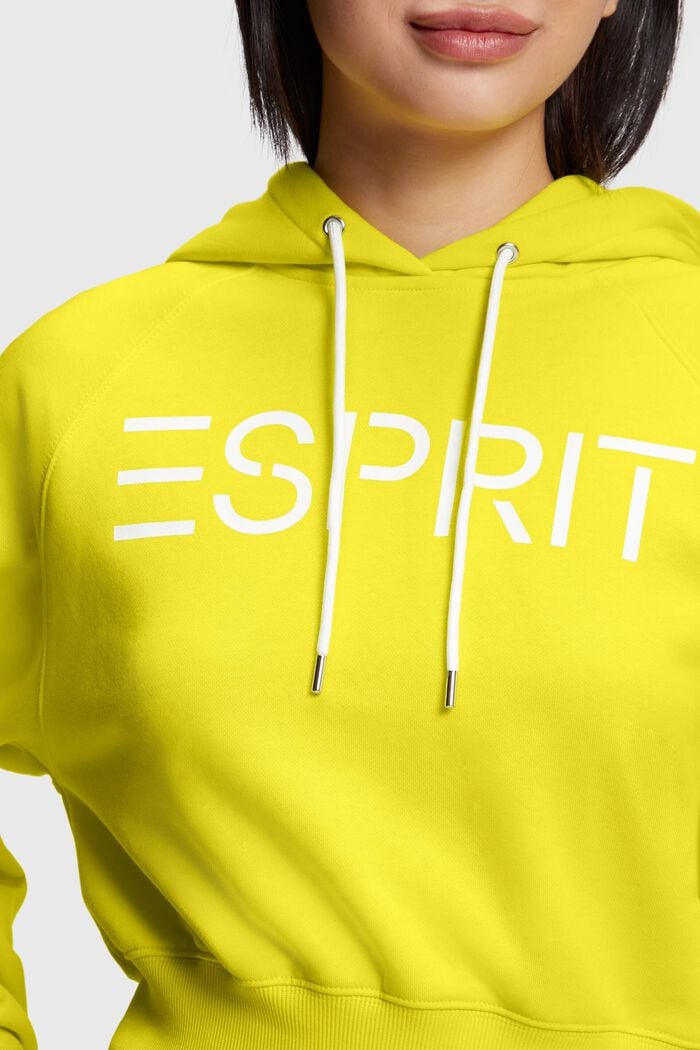 Cropped logo hoodie, BRIGHT YELLOW, detail image number 2
