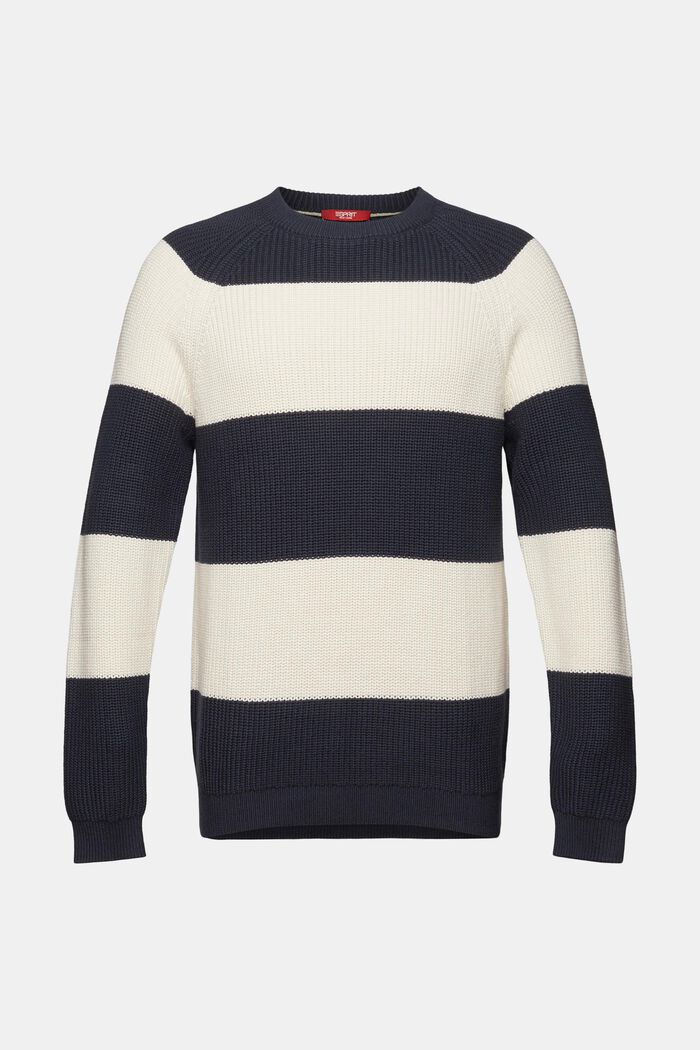 Striped Crewneck Sweater, PETROL BLUE, detail image number 6