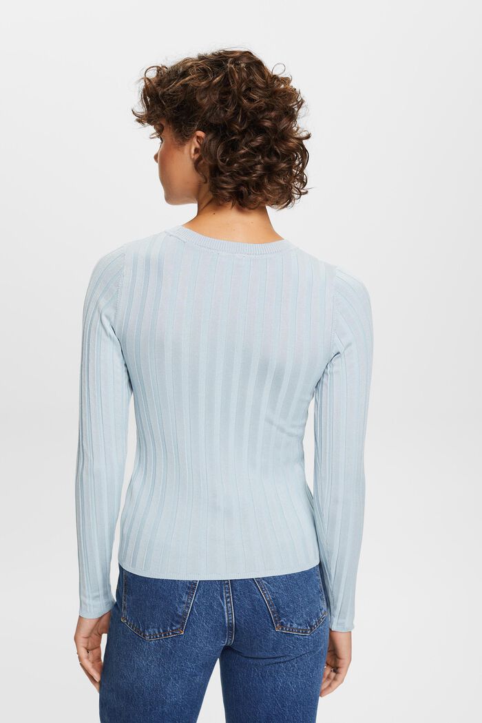 Ribbed-Knit Sweater, LIGHT BLUE, detail image number 3