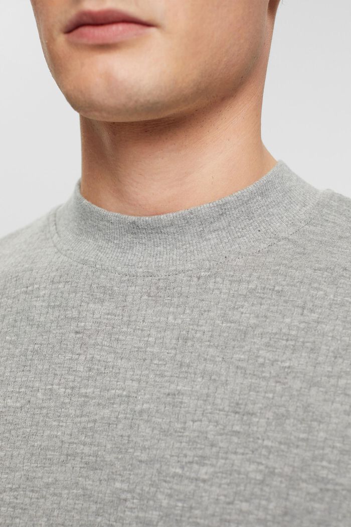 Ribbed long sleeve top, LIGHT GREY, detail image number 2