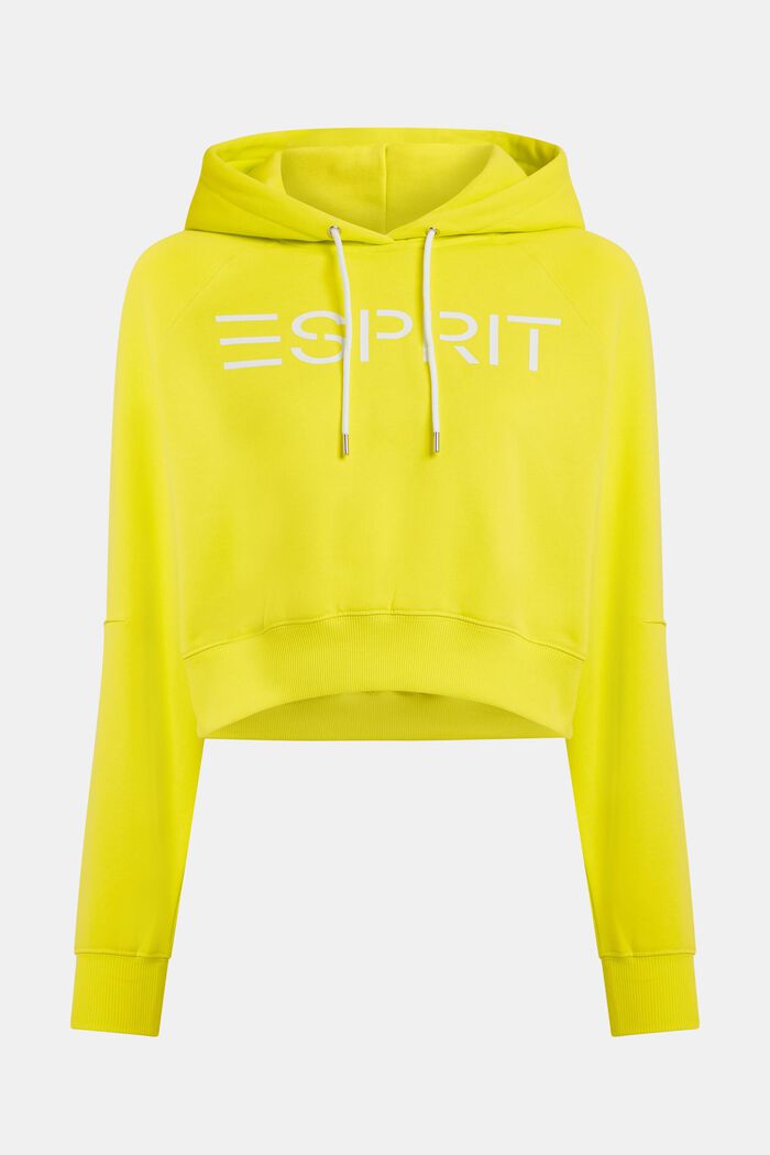 Cropped logo hoodie, BRIGHT YELLOW, detail image number 4