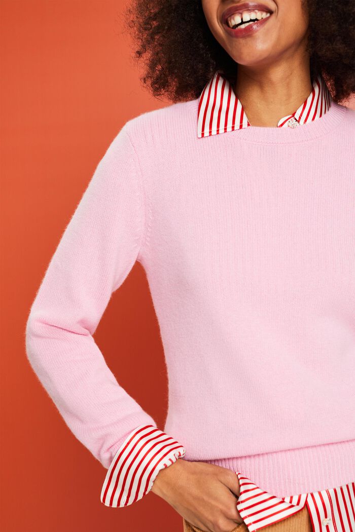 Cashmere Crewneck Sweater, PINK, detail image number 3