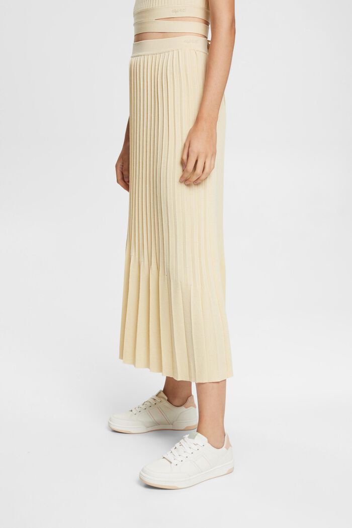 Pleated midi skirt, SAND, detail image number 0
