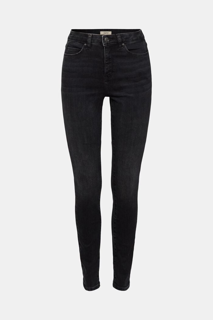 High-rise skinny fit stretch jeans, BLACK MEDIUM WASHED, detail image number 2