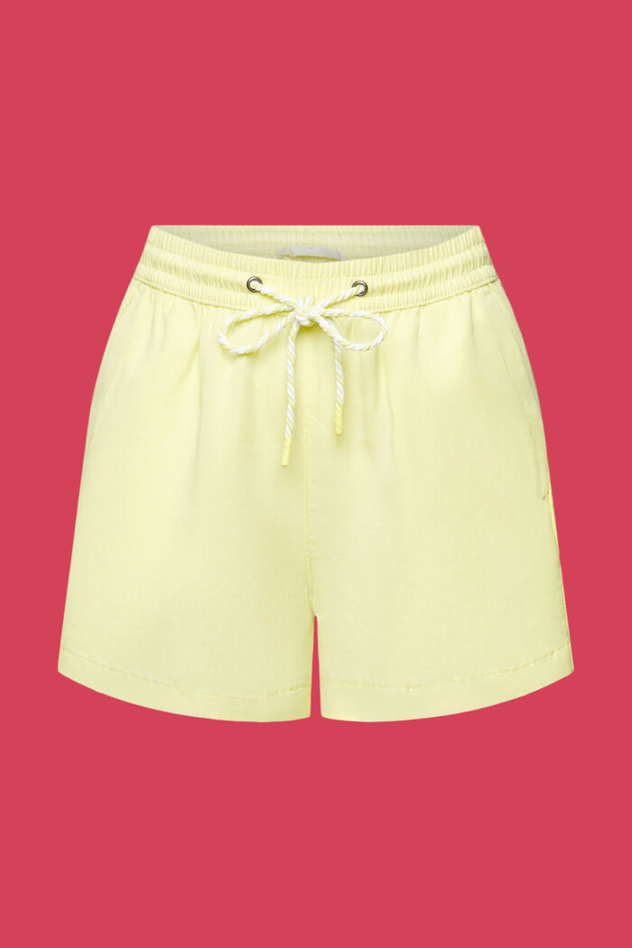 Pull-on shorts with drawstring waist, YELLOW, detail image number 8