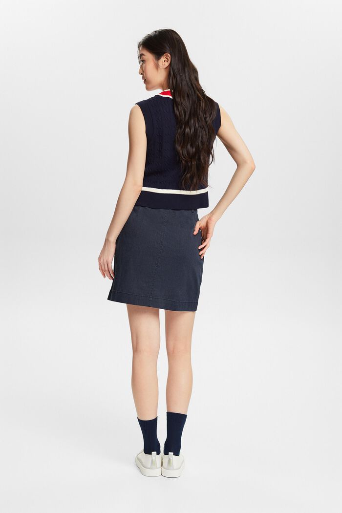 Washed Cotton Twill Mini Skirt, NAVY, detail image number 2