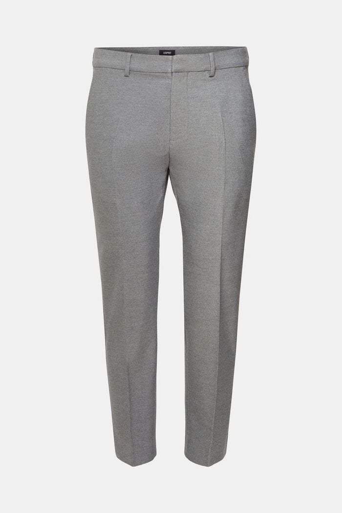 Slim fit flannel trousers, GREY, detail image number 6
