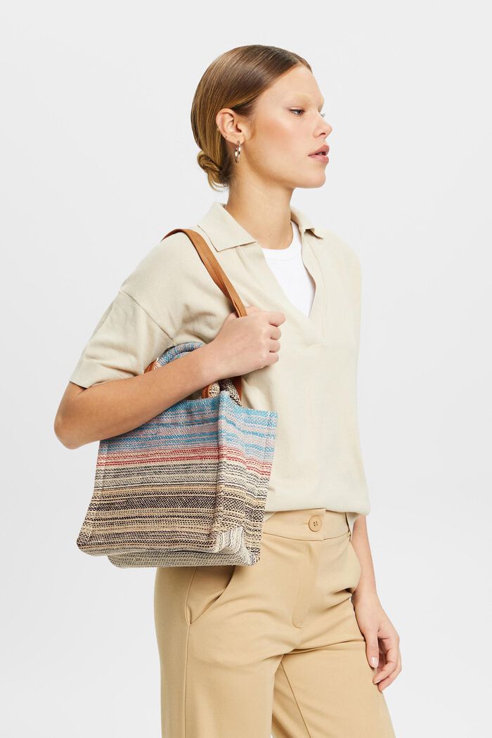 Small shopper bag in multi-coloured design, MULTI COLOUR, detail image number 3