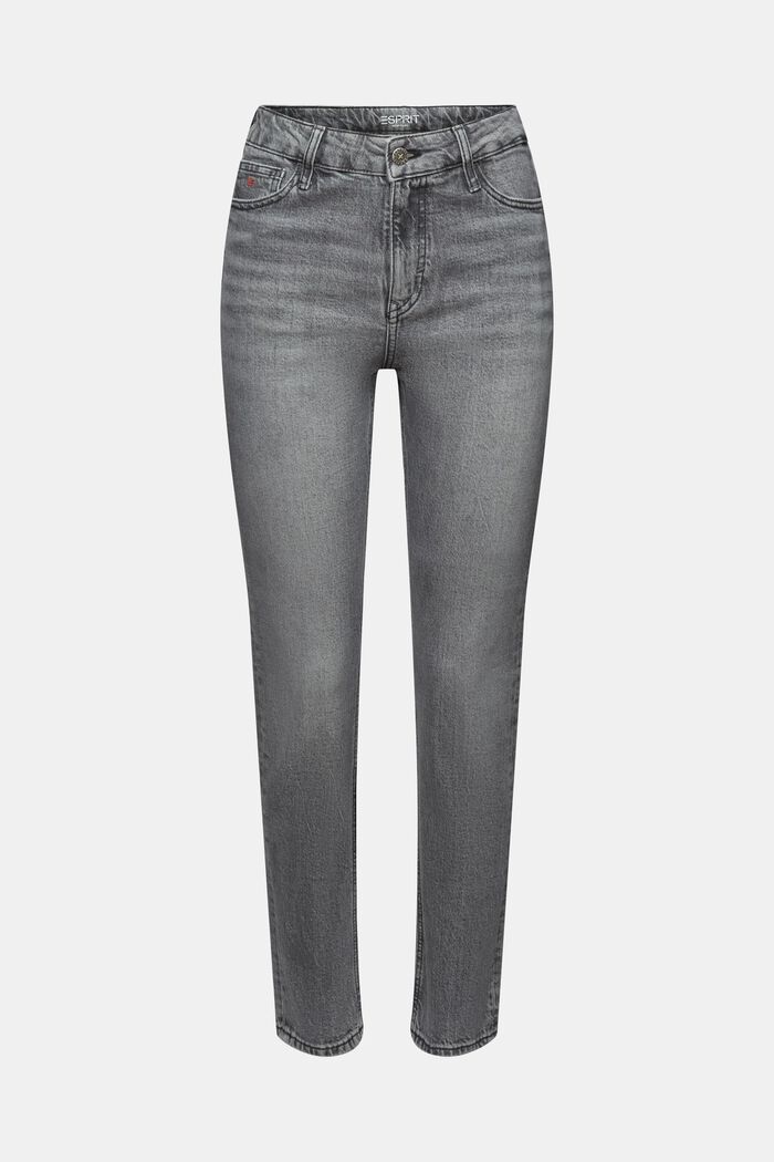 High-rise retro slim fit jeans, GREY MEDIUM WASHED, detail image number 6