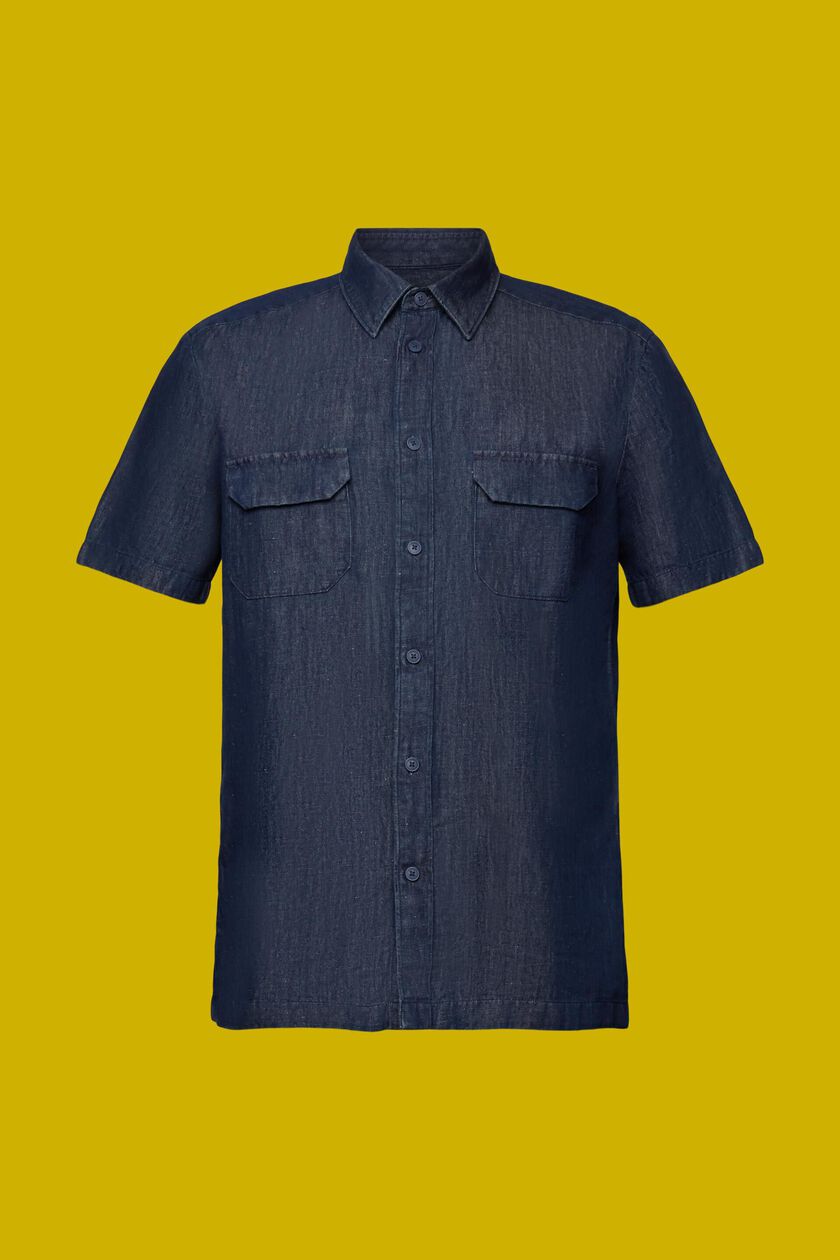 Short sleeve shirt in a jeans-look