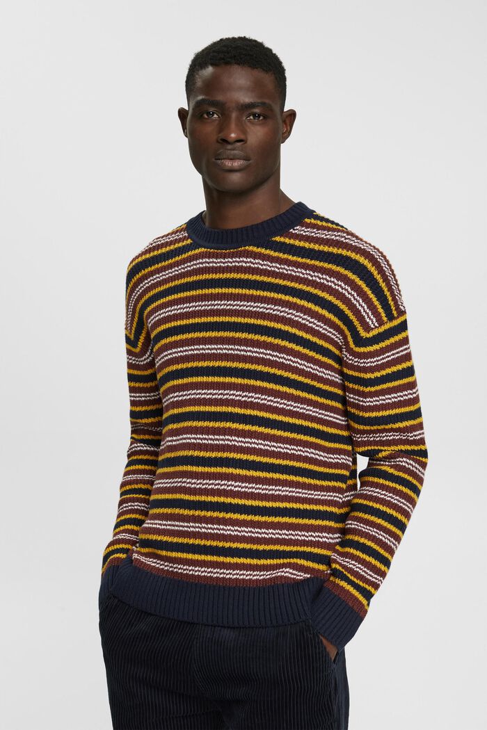 Striped wool blend jumper, NAVY, detail image number 0