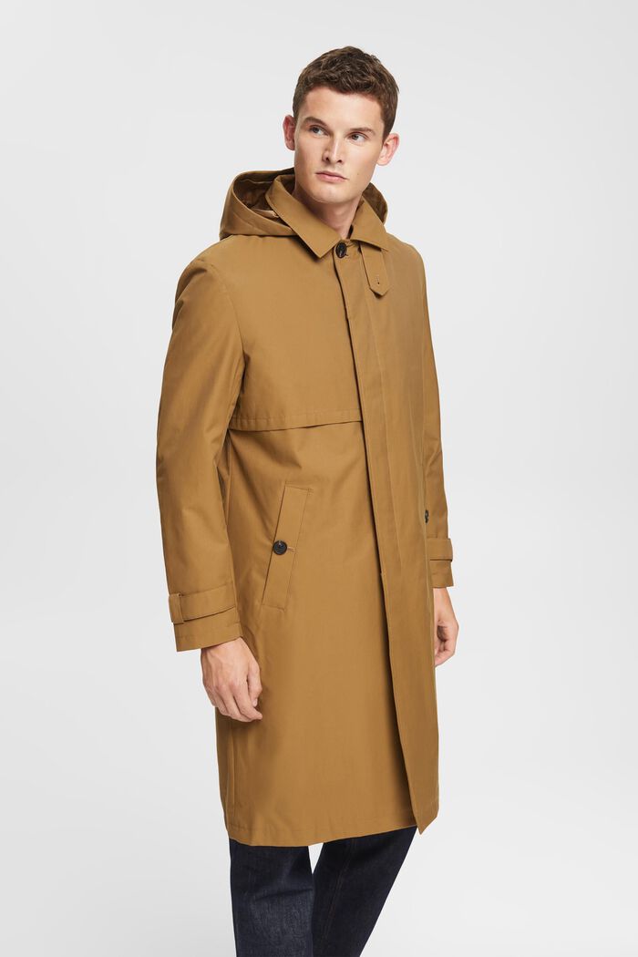 Trench coat with detachable hood, TAUPE, detail image number 0