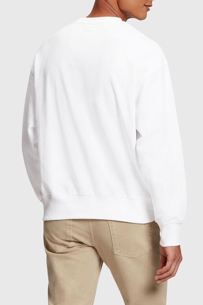 Matte shine logo applique sweatshirt, WHITE, detail image number 1