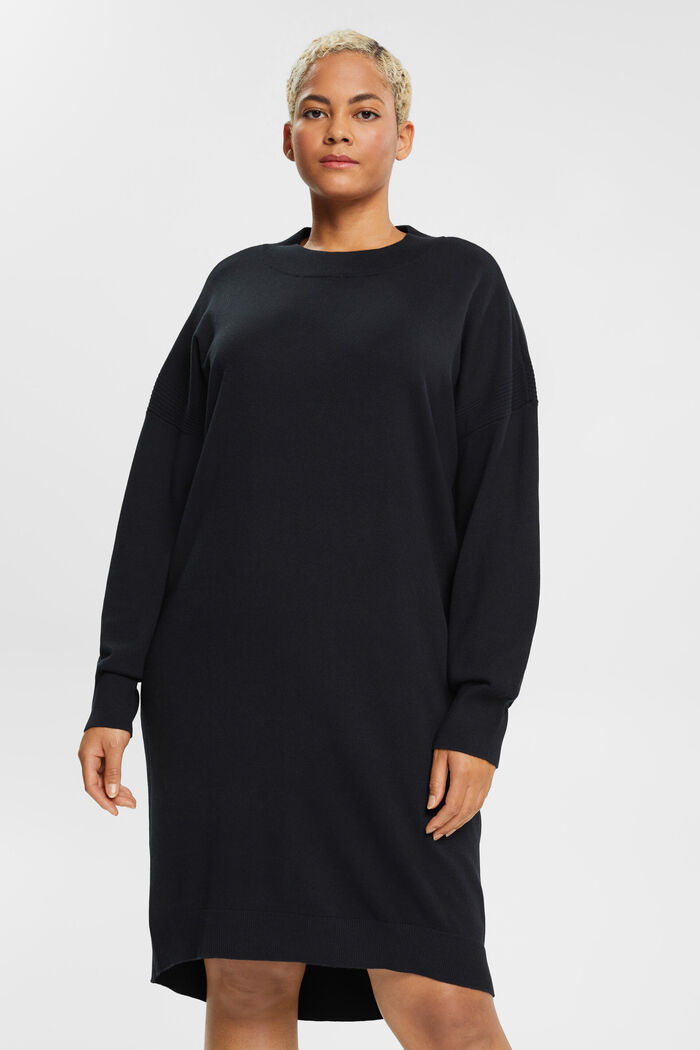 CURVY Knitted midi dress, BLACK, detail image number 0