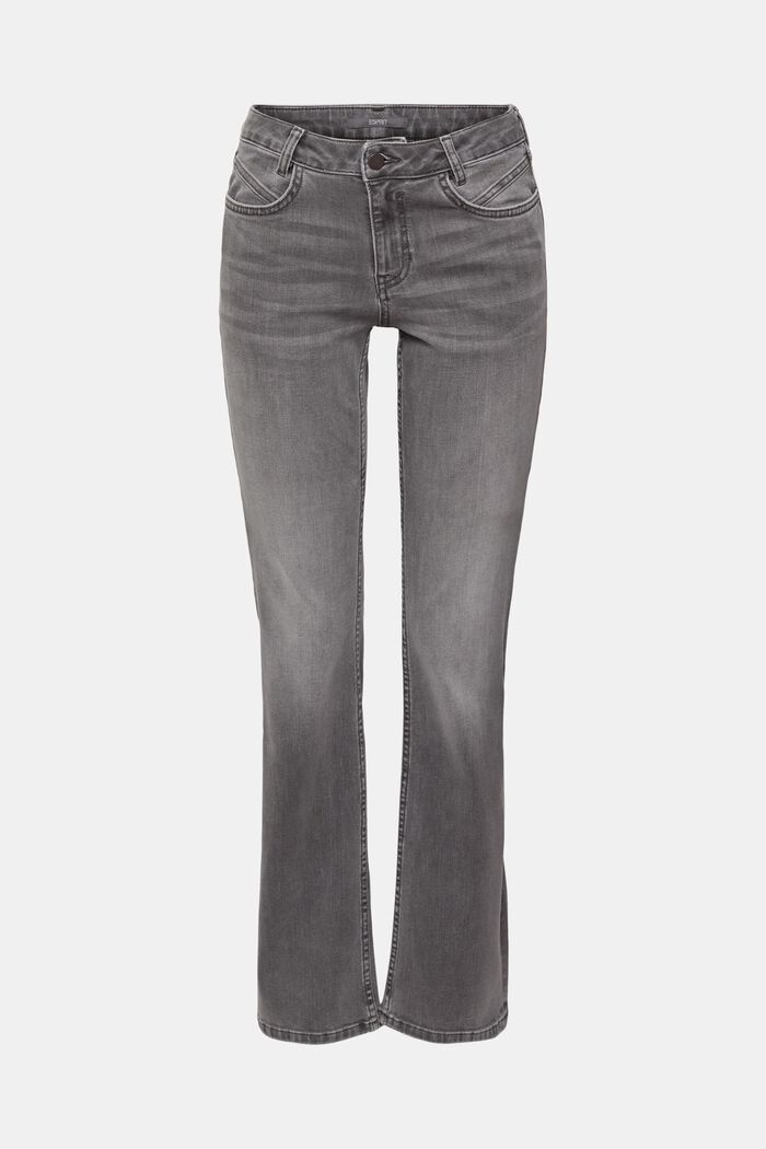 Mid-rise bootcut stretch jeans, GREY MEDIUM WASHED, detail image number 7