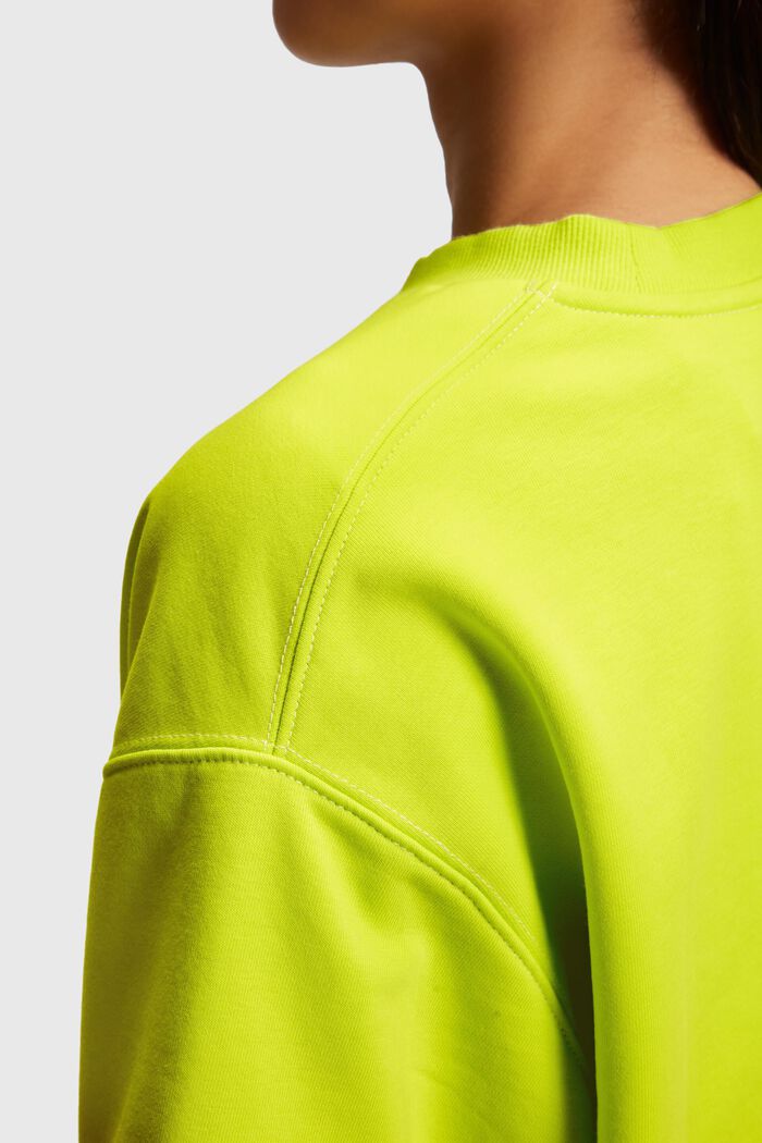 2-in-1 Neon Pop Print Logo Cropped Sweat Set, LIME YELLOW, detail image number 4