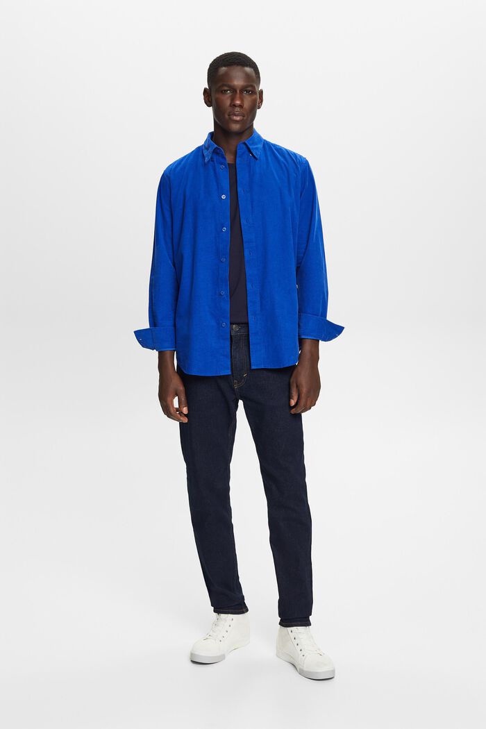 Corduroy shirt, 100% cotton, BRIGHT BLUE, detail image number 4