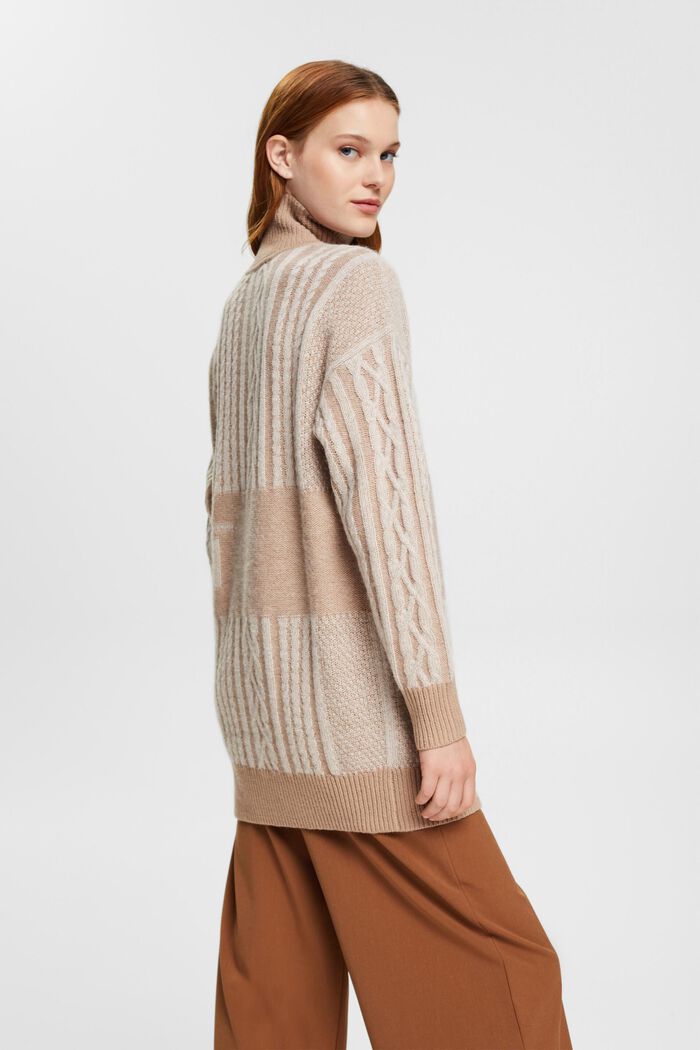 Long wool blend jumper, LIGHT BEIGE, detail image number 3