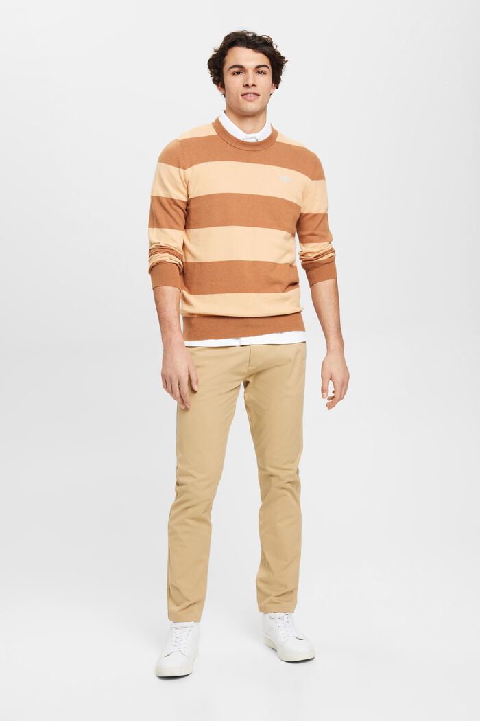 Striped knit jumper with cashmere, BEIGE, detail image number 4